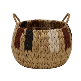 Καλάθι Μπουλ Stripes 00.06.67463 20x17cm Ψάθινο Natural-Multi Ψάθα