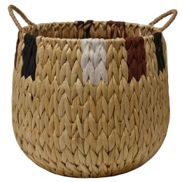 Καλάθι - Κασπώ Stripes 00.06.67467 25x25cm Ψάθινο Natural-Multi Ψάθα