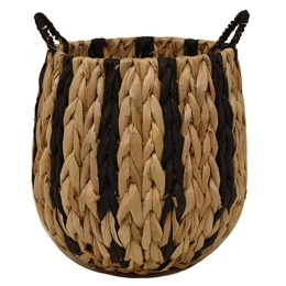 Καλάθι - Κασπώ Stripes 00.06.67469 18x23cm Ψάθινο Natural-Black Ψάθα