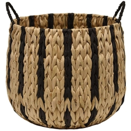 Καλάθι - Κασπώ Stripes 00.06.67471 30x29cm Ψάθινο Natural-Black Ψάθα