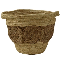 Καλάθι Με Σχέδιο 00.06.67500 23x22cm Ψάθινο Natural Ψάθα
