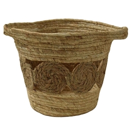 Καλάθι Με Σχέδιο 00.06.67501 27x25cm Ψάθινο Natural Ψάθα