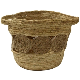 Καλάθι Με Σχέδιο 00.06.67502 31x27cm Ψάθινο Natural Ψάθα