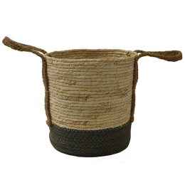 Καλάθι Με Βάση 00.06.67503 Φ24x26cm Ψάθινο Olive Ψάθα