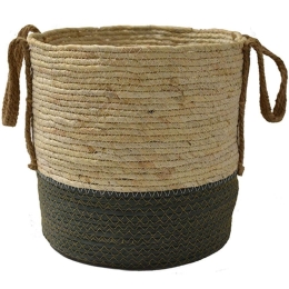 Καλάθι Με Βάση 00.06.67505 Φ32x30cm Ψάθινο Olive Ψάθα