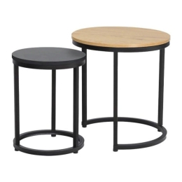 Τραπεζάκια Βοηθητικά Fonzy (Σετ 2Τμχ) 0016-124-019 45x48cm/32x42cm Sonoma-Grey