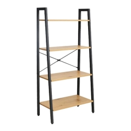 Βιβλιοθήκη - Ραφιέρα Με 4 Ράφια Fonzy 0016-124-025 64x34x130cm Sonoma-Black