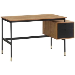 Γραφείο Living 0016-124-031 138x54x73cm Grey Oak-Black