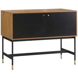 Μπουφές Living 0016-124-034 120x40x90cm Grey Oak-Black Μελαμίνη,Μέταλλο