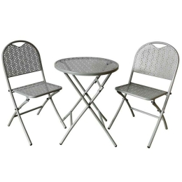 Τραπεζαρία Κήπου Edgar (Σετ 3Τμχ) 0030-223-011 60x60x72cm Grey 2 Θέσεων
