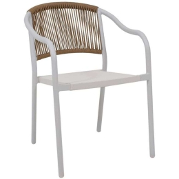 Πολυθρόνα Dakar 0043-124-002 57x63x80cm White-Natural