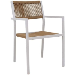 Πολυθρόνα Lesoto 0043-124-005 57x61x83cm White-Natural