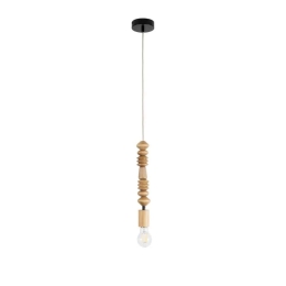 Φωτιστικό Οροφής Κρεμαστό Beads 00697 1xE27 IP20 5x33cm Beige GloboStar