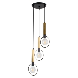 Φωτιστικό Οροφής Olvero 00773 1xΕ27 Με Πλέγμα Φ30x130cm Black-Gold GloboStar