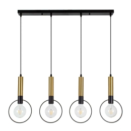 Φωτιστικό Οροφής Olvero 00775 4xΕ27 Με Πλέγμα 90x18x130cm Black-Gold GloboStar