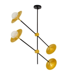 Φωτιστικό Οροφής Joliet 00779 4xG9 Με Πλέγμα 93x20x106cm Black-Gold GloboStar
