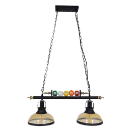 Φωτιστικό Οροφής Billiard 00972 2xΕ27 71x25x30cm Black GloboStar