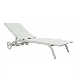 Ξαπλώστρα Vulcano 01-00-1114 Με Ροδάκια 61x193x30/92,5cm White