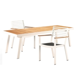 Τραπεζαρία Κήπου York 01-00-2070 (Σετ 9Τμχ) Beige-Oak 8 Θέσεων