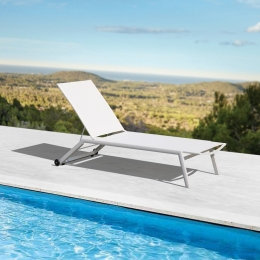 Ξαπλώστρα Bondi 01-00-2299 Με Ροδάκια 195x70x34/106cm White