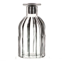 Κηροπήγιο Ριγέ 012.862224240 7x14cm Γυάλινο Black Γυαλί