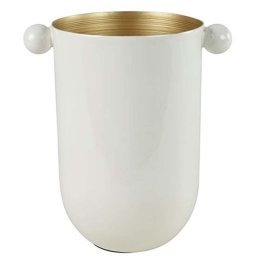 Βάζο Dido 013.796447 13x18x19,5cm Μεταλλικό White-Gold Μέταλλο