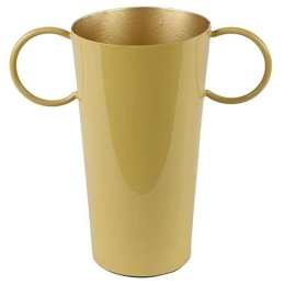 Βάζο Fido 013.796454 11x20x20cm Μεταλλικό Yellow Μέταλλο