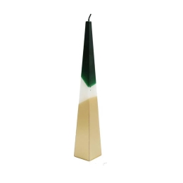 Κερί Πυραμίδα 014.XM4277 32cm Green-Gold