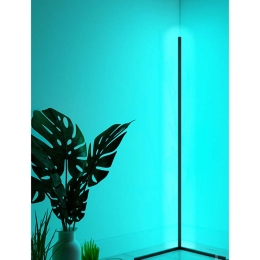 Φωτιστικό Δαπέδου 017.0002 Γωνιακή Λάμπα Led 140cm Με Remote Black