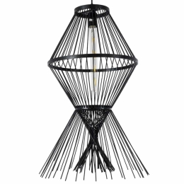 Φωτιστικό Οροφής Yoshi Boho 01929 Φ35x60cm 1xE27 Black GloboStar