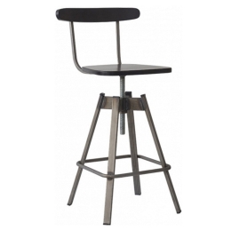Σκαμπό Μπαρ Turku-S-W 02-00-0833 49x44x97cm Venge-Grey