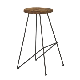 Σκαμπό Μπαρ Calvin/S-W 02-00-0946 48x48x80cm Anthracite-Walnut