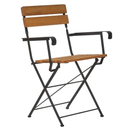 Καρέκλα Πτυσσόμενη Bistro/P-W 02-00-0997 49x58x85cm Black-Oak