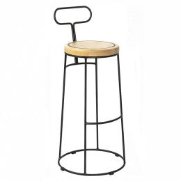 Σκαμπό Μπαρ Noe/S 02-00-1073 45x45x97cm Black-Natural