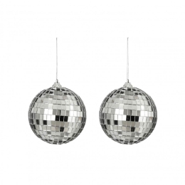 Χριστουγεννιάτικες Μπάλες Disco Mirror 02.1162265 (Σετ 2τμχ) 10cm Silver