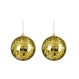 Χριστουγεννιάτικες Μπάλες Disco Mirror 02.1162268 (Σετ 2τμχ) 10cm Gold