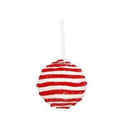 Χριστουγεννιάτικη Μπάλα 02.1162604 8cm Red-White