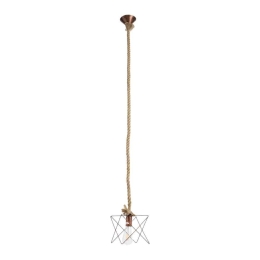 Φωτιστικό Οροφής Κρεμαστό Kazemi 02019 1xE27 IP20 18x18x17cm Copper-Black GloboStar