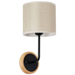 Φωτιστικό Τοίχου - Απλίκα Manu 02043 18x20x37cm 1xE27 Beige-Black GloboStar