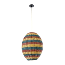 Φωτιστικό Οροφής Κρεμαστό Caballeros 02065 Boho 1xE27 IP20 40x50cm Multi GloboStar