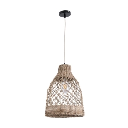 Φωτιστικό Οροφής Κρεμαστό Ecuador 02118 Boho 1xE27 IP20 25x35cm Beige GloboStar