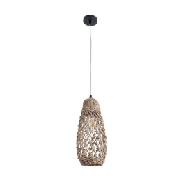 Φωτιστικό Οροφής Κρεμαστό Ecuador 02119 Boho 1xE27 IP20 15x35cm Beige GloboStar