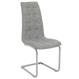 Καρέκλα Darrell Μεταλλική Χρωμίου Με Pu Antique Grey 42X49X106Cm 029-000022 Μέταλλο,Τεχνόδερμα