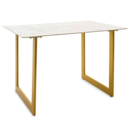 Τραπέζι Paris 029-000087 120x80x75cm White-Gold