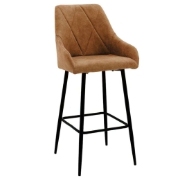 Σκαμπό Μπαρ Empower 029-000180 49x49x97cm Antique Brown-Black