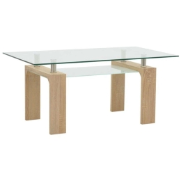 Τραπέζι Σαλονιού Vrocho 029-000236 110x60x45cm Clear-Natural