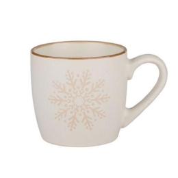 Κούπα Κεραμική Χιονονιφάδα 03.58644 13x9Χ8,5cm 350ml Beige