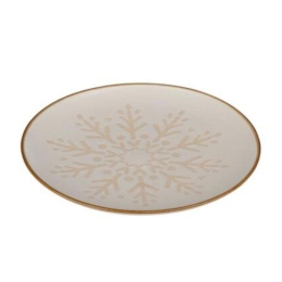 Πιάτο Κεραμικό Χιονονιφάδα 03.58646 25x2,7cm Beige