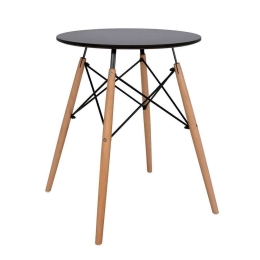 Τραπέζι Minimal HM0060.02 Φ60X72Υcm Black-Beech Mdf,Ξύλο