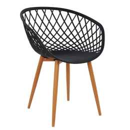 Πολυθρόνα Ariadne HM8001.02 Μαύρη 62.5X56X80cm Σετ 4τμχ Μέταλλο,Πολυπροπυλένιο